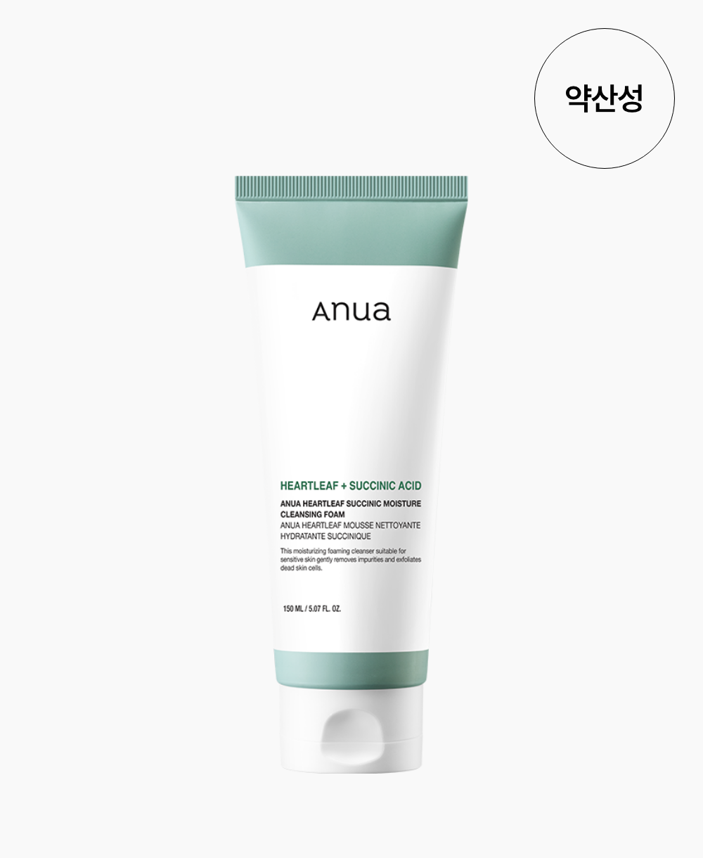 Anua Увлажняющий гель для умывания с янтарной кислотой Heartleaf Succinic Moisture Cleansing Foam 150 мл