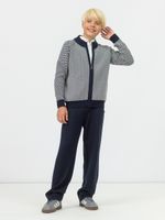 Кардиган для мальчика на молнии AT725 синий-молочный