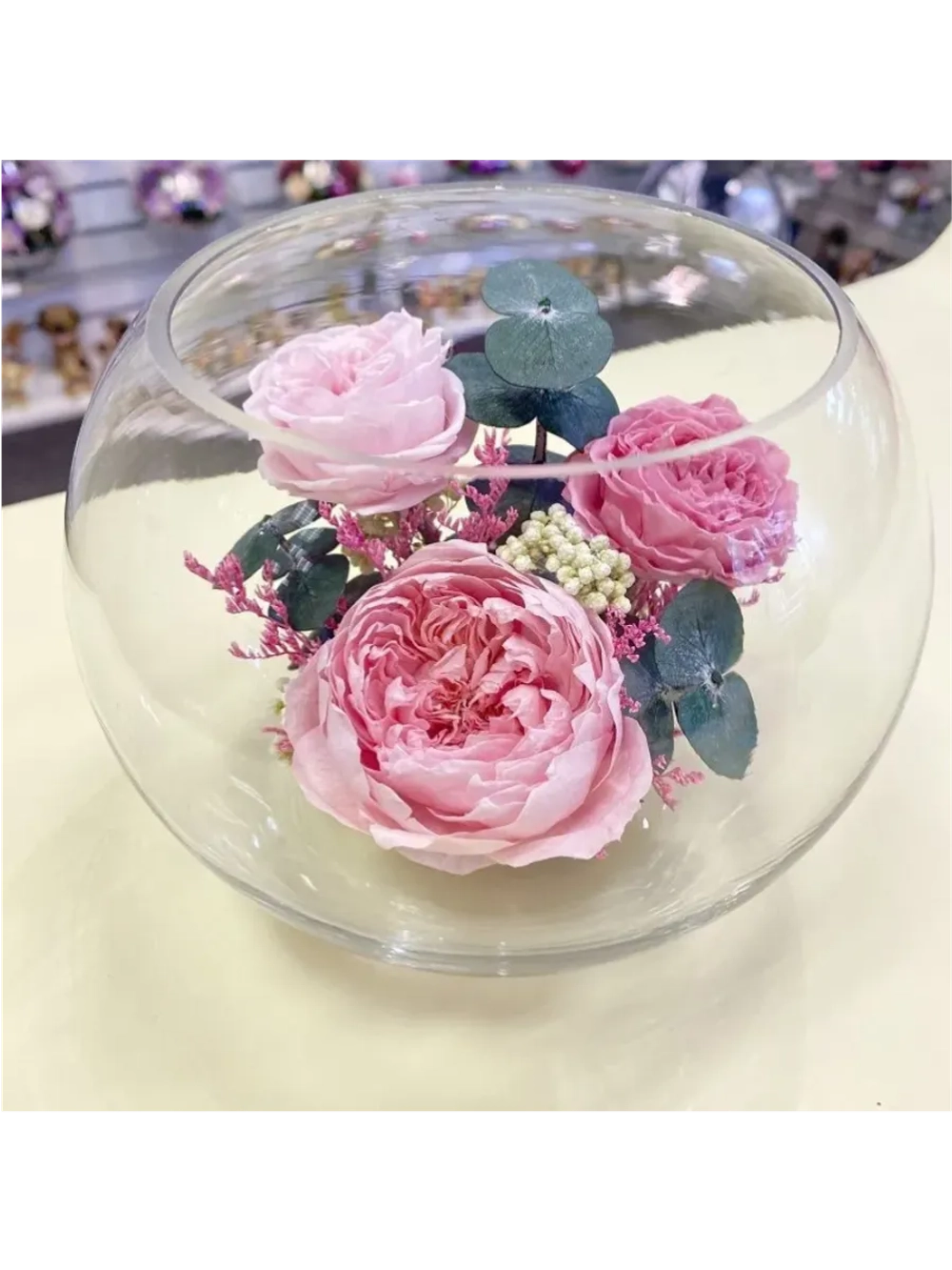 Натуральные пионы в стекле, вакуум