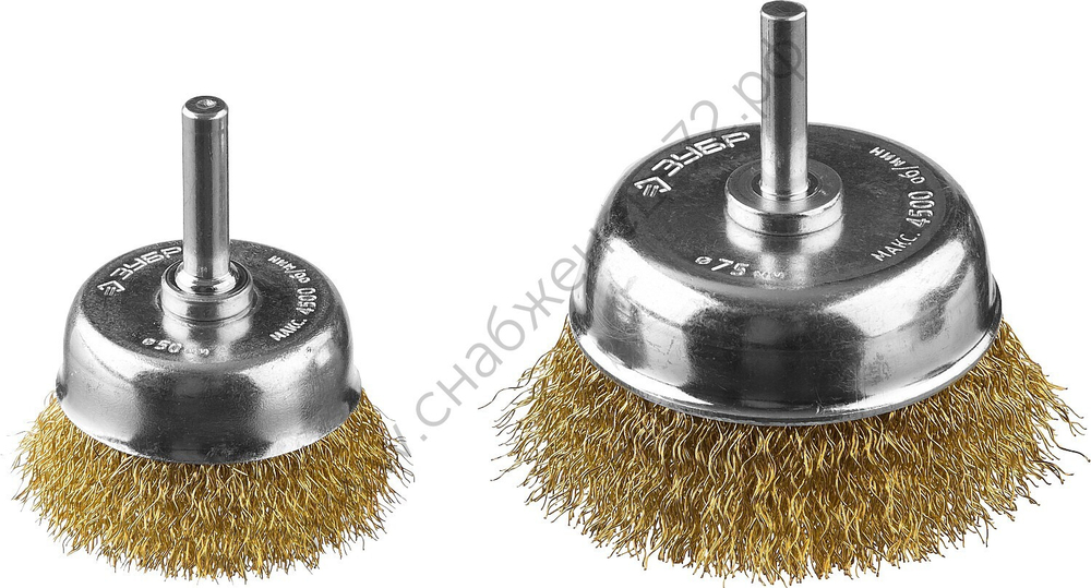 ЗУБР 3 шт., d 50/72 мм, витая стальная латунированная проволока, 0.3 мм, Набор щеток чашечных, Профессионал (3531-H2)