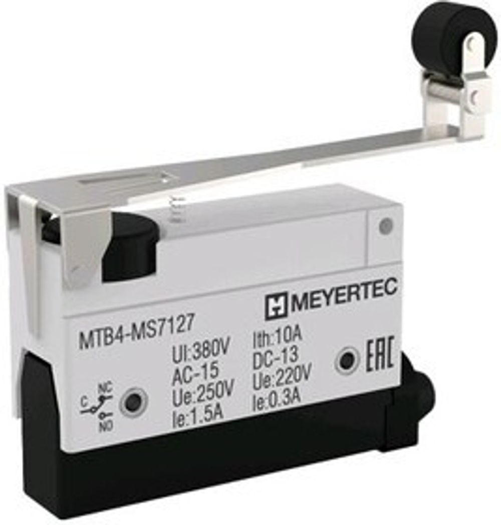 Выключатель концевой, NO+NC, IP54,рычаг с поворотным роликом MTB4-MS7127 арт. 54263