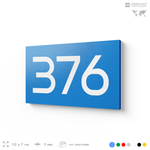 Номер на дверь 376, табличка на дверь для офиса, квартиры, кабинета, аудитории, склада, голубая 120х70 мм, Айдентика Технолоджи