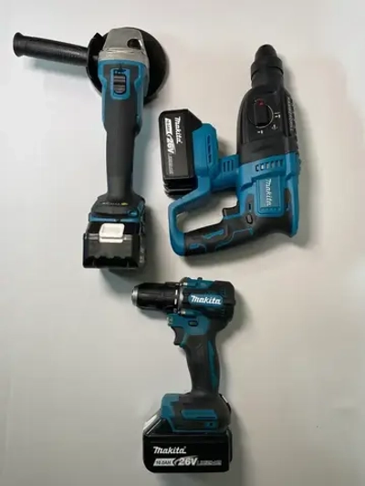 Набор электроинструментов аккумуляторных 3в1 26V перфоратор, шуруповерт и шлифовальная машина для дома и ремонта