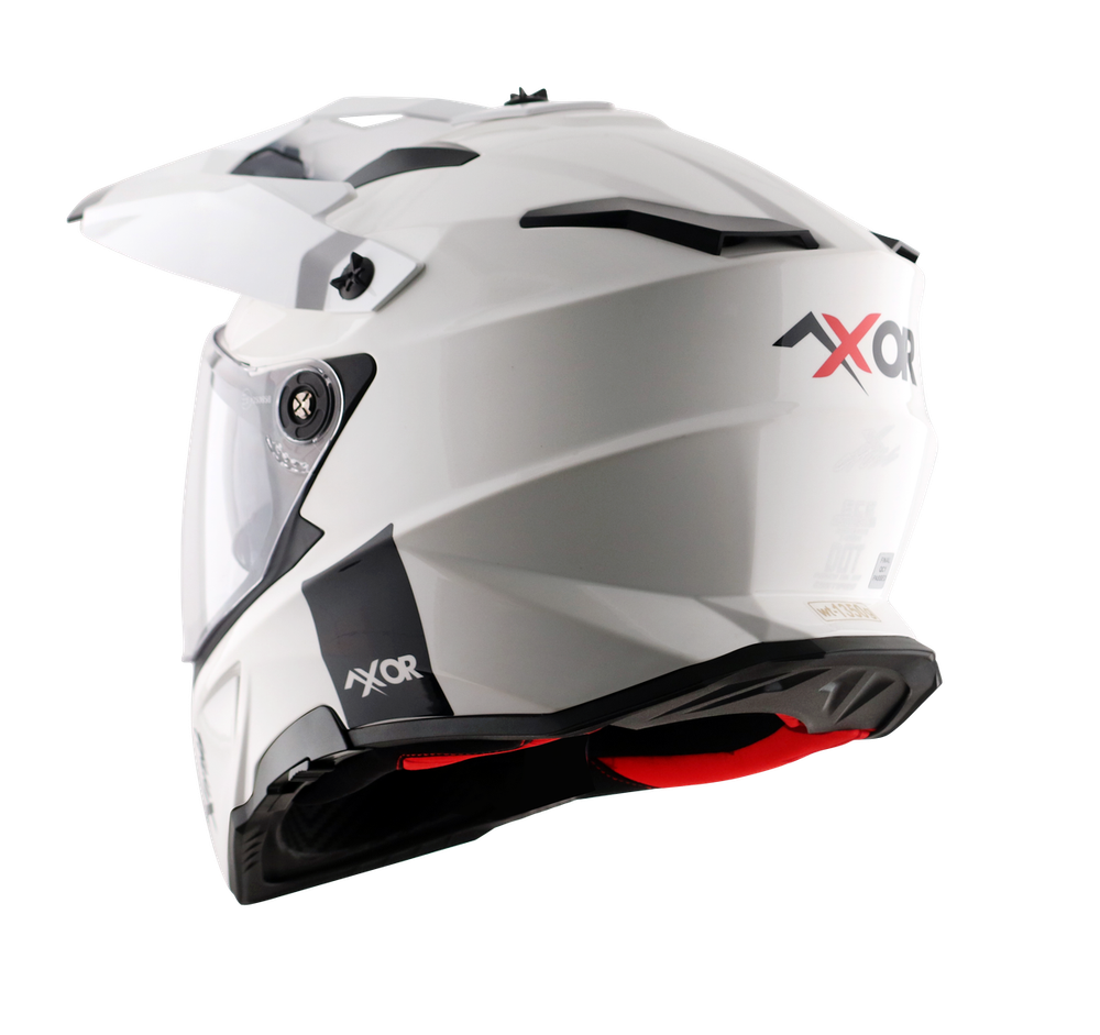 Шлем AXOR X-CROSS DUAL VISOR SC, с визором, цвет белый (M)