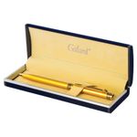 Ручка подарочная шариковая GALANT "Ingrid", тонкий корпус, золотистый, золотистые детали, пишущий узел 0,7 мм, синяя, 141008