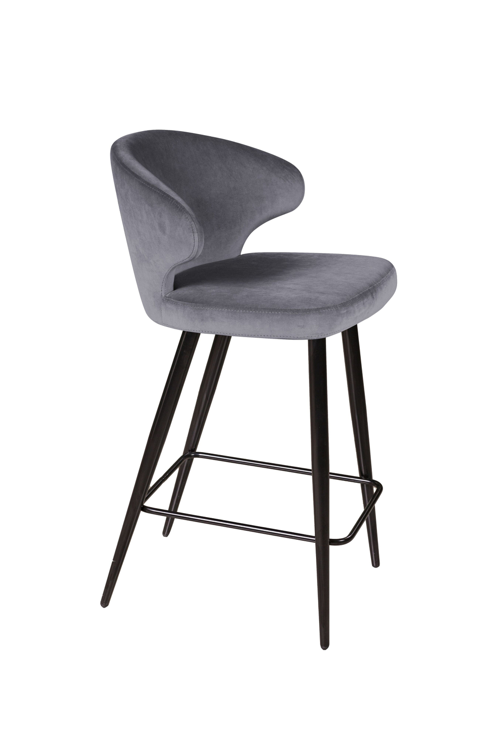 Стул полубарный Richard, бархат серый 27