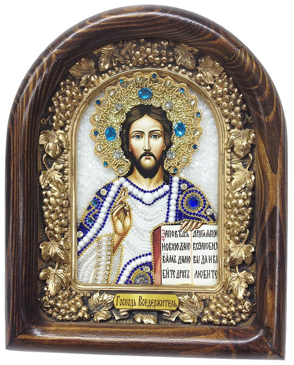 Икона Господь Вседержитель бисер
