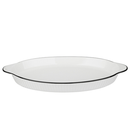 MILLIMI Соло Форма для запекания и сервировки овальная, 700мл, 36,5х21,5х3,5см, фарфор