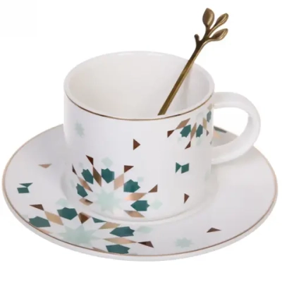Чайная пара «Калейдоскоп» (кружка 200мл,блюдце,ложка), фигуры