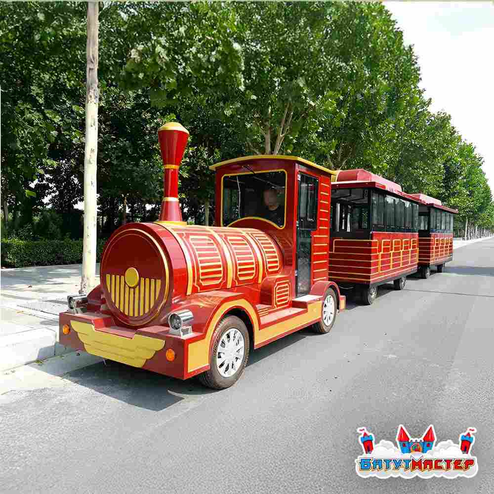 Детский безрельсовый поезд «Звёздный рейс» 2 вагона, 21 место, семейный