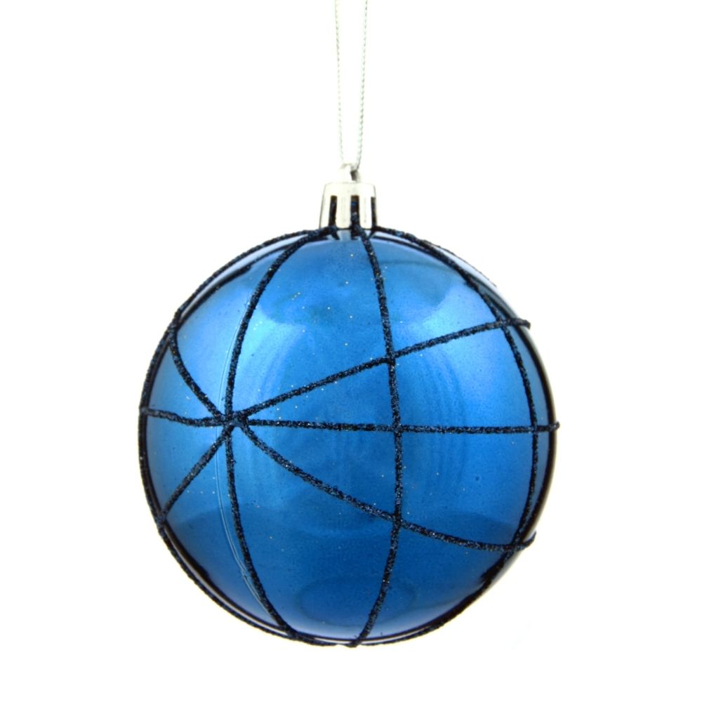 GAEM Набор из 12шт, Украшение новогоднее Шар "Синее вдохновение", D 8 см, L35 W27 H9 см