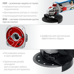 ЗУБР 900 Вт, d125 мм, УШМ, Профессионал (УШМ-П125-900)