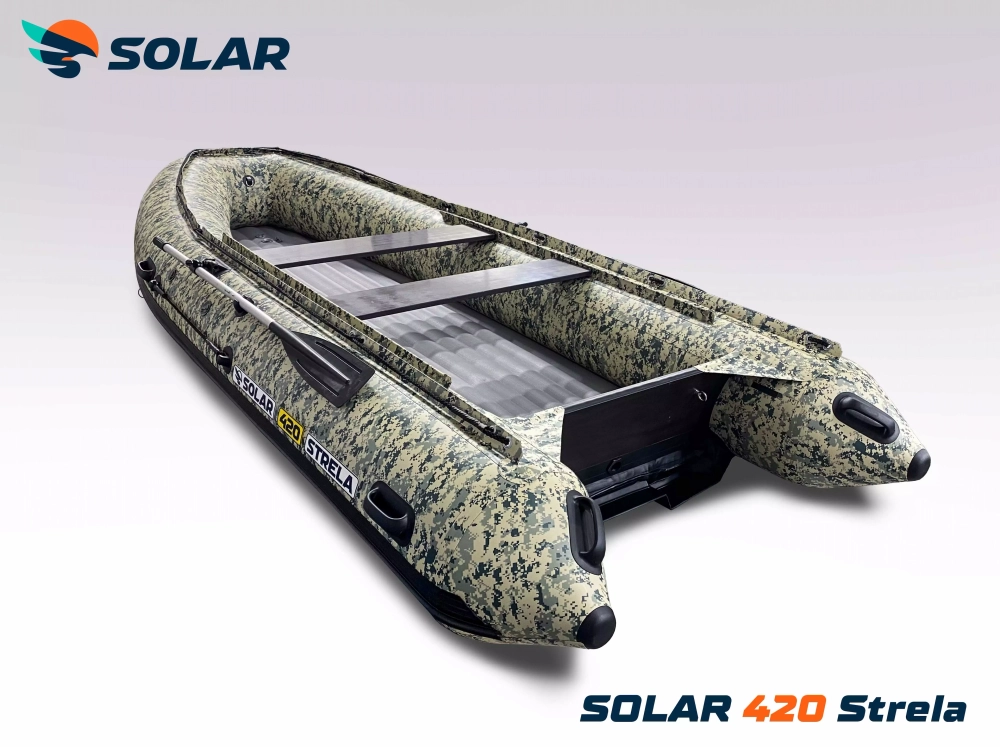 Лодка надувная моторная solar-420 strela jet tunnel