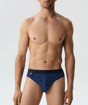 Мужские трусы (3шт) слипы спорт Atlantic 3MP-161, темно-голубой + голубой + темно-синий