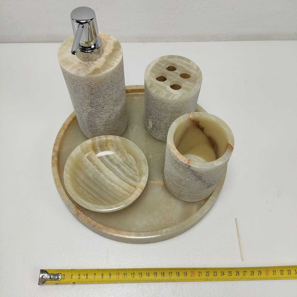 Набор из оникса 6 предм LATHE Set Green NO-6200 круг
