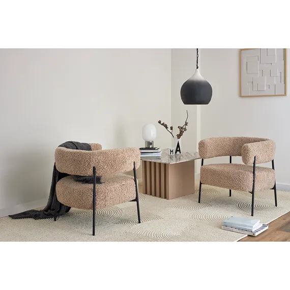 Кресло HugMe, бежевое букле