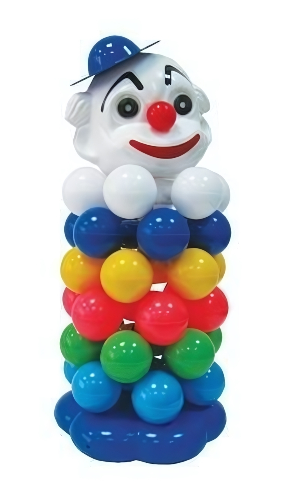 Пирамидка "Клоун" (средний шар) 6 колец (Пластмастер)