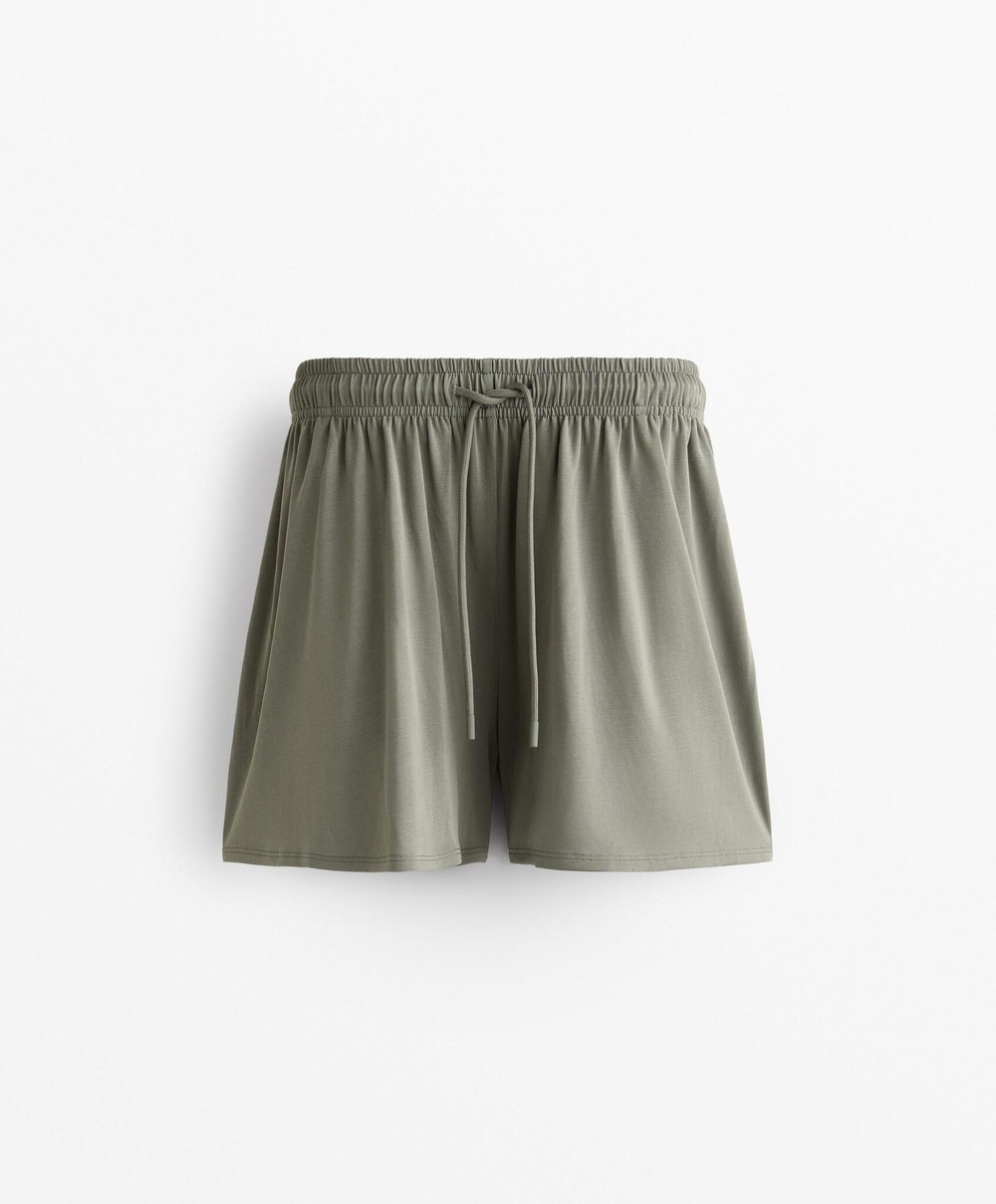 Oysho Шорты широкие с модалом, средний хаки