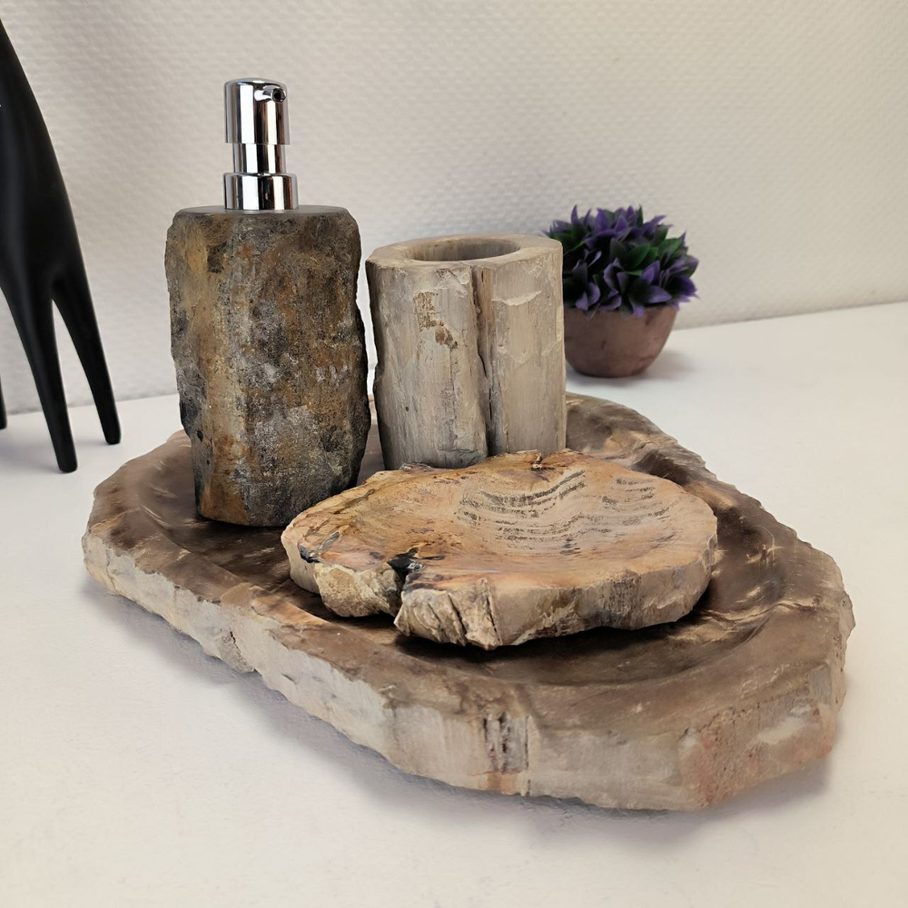Набор из окаменелого дерева 4 предм Fossil Set NF-63074 поднос 29см*36см