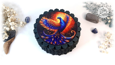 Большая деревянная шкатулка "Жар-птица"