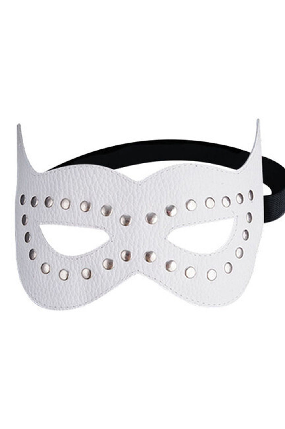 Маска с заклёпками кожаная белая (Цвет: белый)