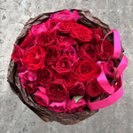❤️❤️ Горячее сердце — букет пурпурно-алых садовых роз — в день всех влюблённых у Феи