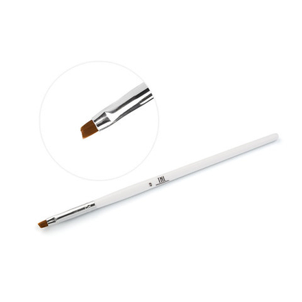 Кисть TNL скошенная №4 NEW (белая ручка)