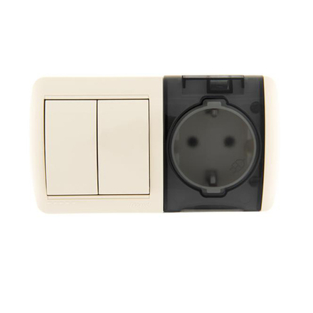 Блок комбинированный Lezard Nata 710-0300-171, накладной, горизонтальный, кремовый