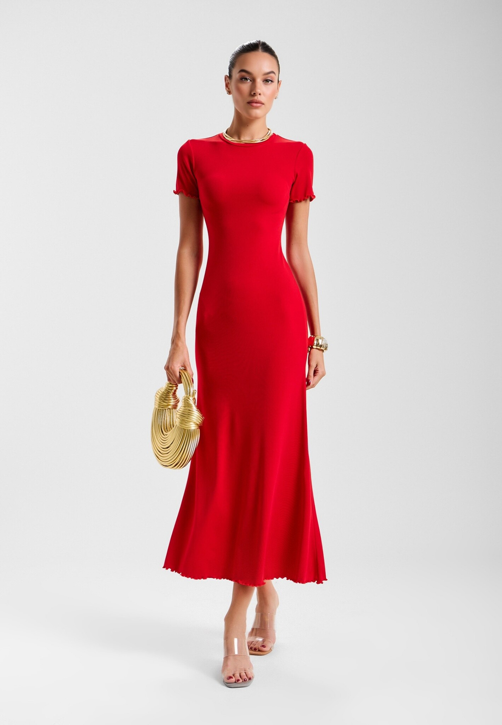 Платье-футболка длинное из вискозы