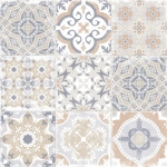 Керамогранит Alma Ceramica GFU04CTR14R Country 60x60 бежевый / голубой сахарный с орнаментом