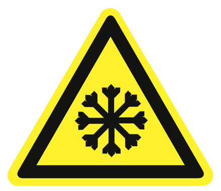 Знак на плёнке W-17  "Осторожно. Холод"