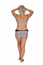 Купальный лиф в горох с рюшевой отделкой (Размер: 65L) (Цвет: черный с белым)