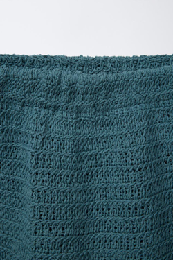 ZARA ЮБКА ИЗ КРУЖЕВА КРОШЕ С ЦВЕТОЧНЫМ УЗОРОМ, УТИНО-СИНИЙ