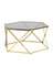 Журнальный столик Круз 93*80 стекло smoke сталь золото