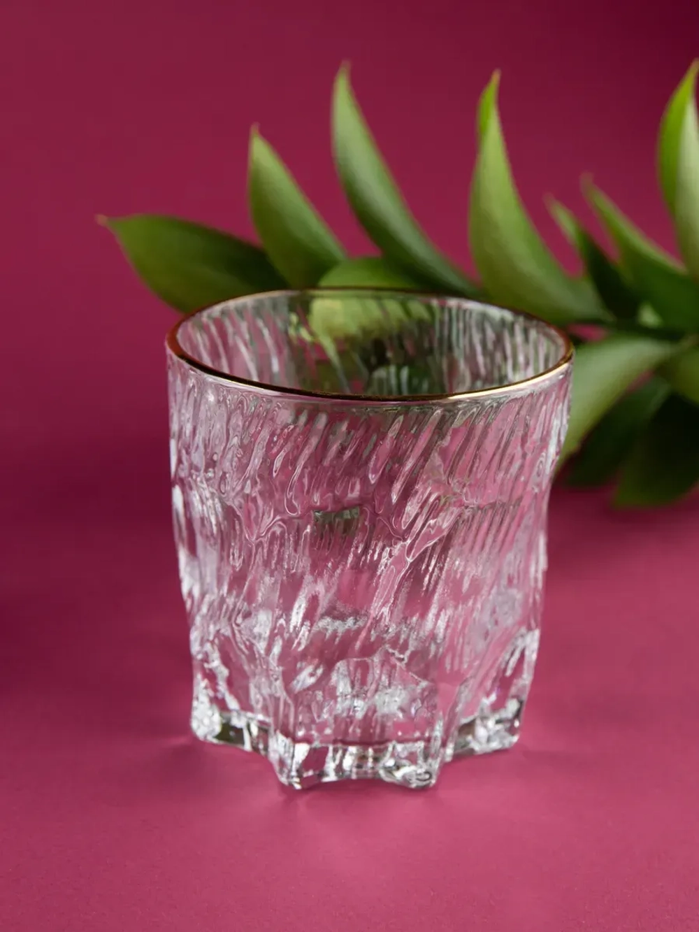 Стаканы для виски, 6 шт. Прозрачный лед с золотой каймой