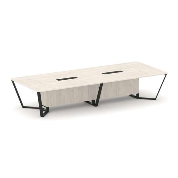 Steel Meet Стол переговорный прямоугольный KDK-PR.B.SP-14 Денвер Светлый/Металл Черный 4000*1600*750