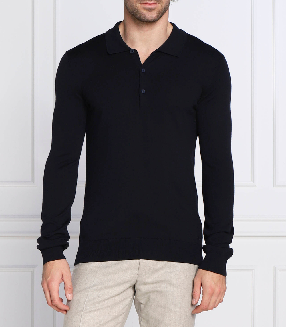 хлопковое поло san pepe HUGO - темно-синий(50474182)