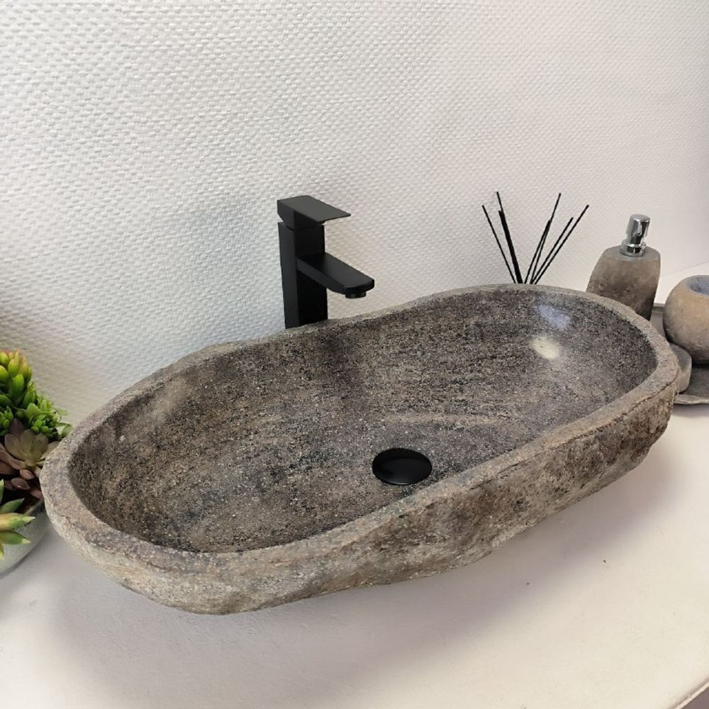 Раковина из речного камня RS63544 (70*38*16) 0124