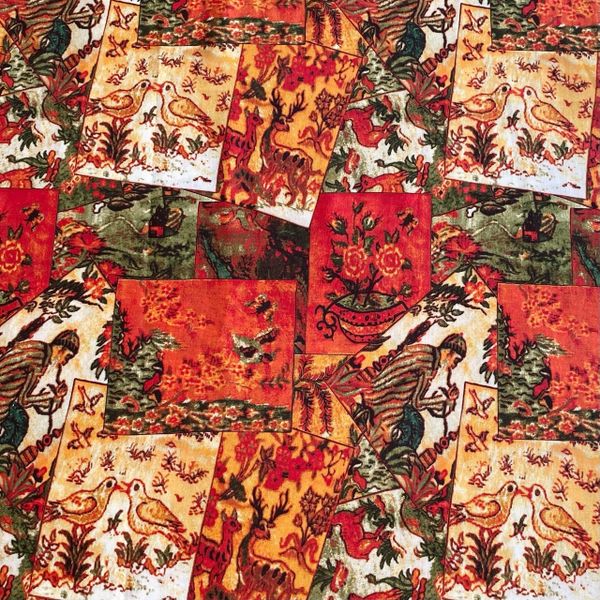 КИТАЙСКИЕ СЮЖЕТЫ - оранжевый, отрез 0,65м, 100% хлопок Handmade Fabrics 1