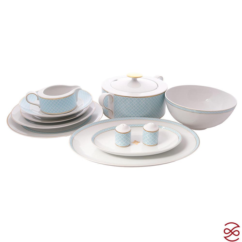 Столовый сервиз Falkenporzellan Corvara AERO BLUE-GOLD 6 персон 26 предметов