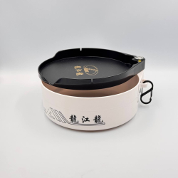 Чаша (L) спортивная (карабин + страховка), 19*9.1 см, цвет черно-белый