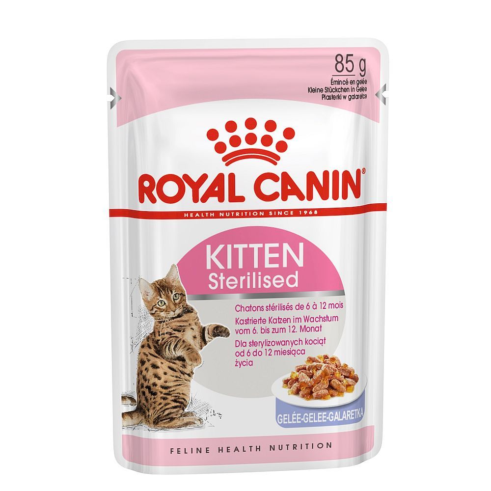 Влажный корм для котят Royal canin Kitten Sterilised кусочки в желе, Пауч 85 г