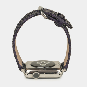Ремешок для Apple Watch 44/45/46 mm из кожи питона, фиолетового цвета