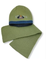 Детская шапка с шарфом для мальчика на весна