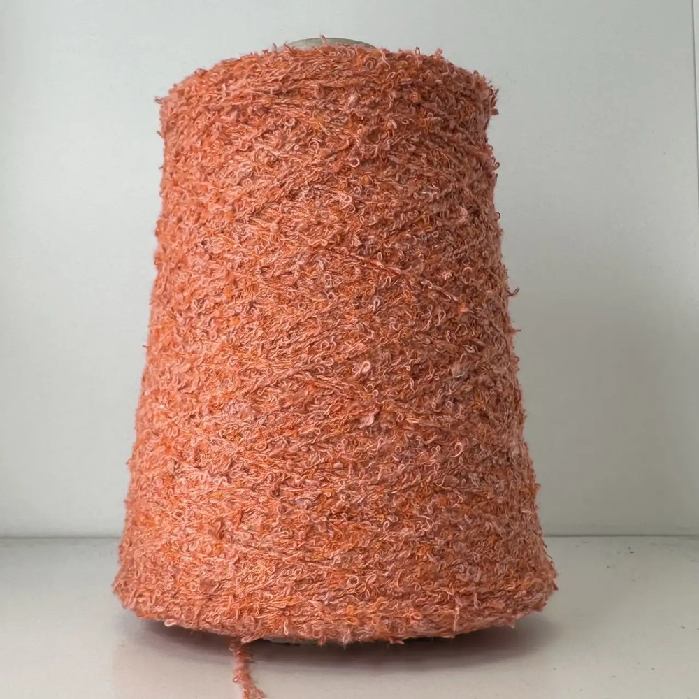 DENIMWAVE - Pinori Filati S.p.A; 77% хлопок, 13% п/а, 10% п/л; 370м/100гр; букле; col. 1863, цвет: оранжевый/коралловый