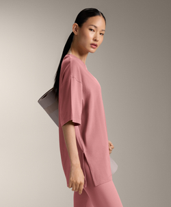 Oysho Футболка из смесового хлопка, розовый