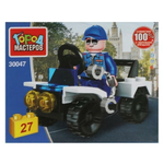 Конструктор пластмассовый 27эл. "Полицейский на машине" 30047-JS коробка (Город мастеров)