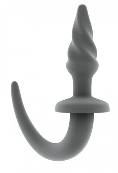 Серая анальная пробка SONO №10 с ручкой (Цвет: серый)
