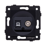 Розетка двойная TV (мама) + RJ45 Cat.6, черный Kollinger REA-021BK для Aspekt, Eleganz, Reflex