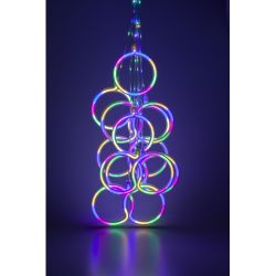 Светодиодная новогодняя гирлянда ЭРА ЕGNIG - RI занавес Неоновые кольца 8 режимов 2,4*0,65 м мультиколор IP20